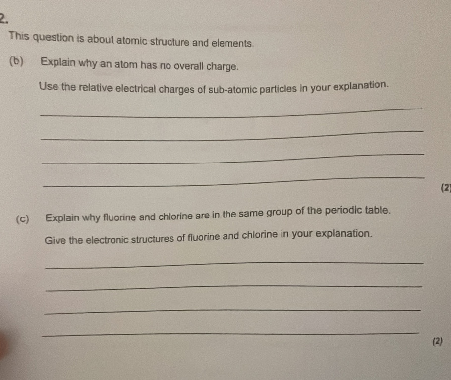 Solved This Question Is About Atomic Structure And Elements B