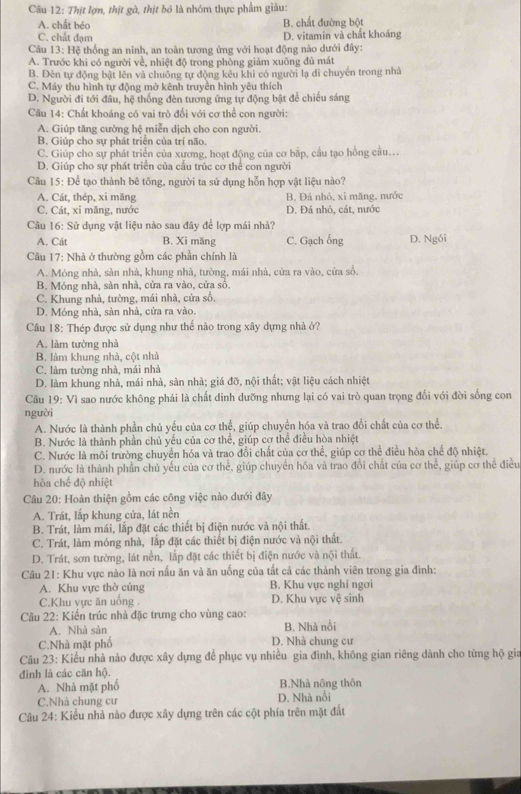 Solved Thịt lợn thịt gà thịt bỏ là nhóm thực phẩm giàu A chất béo