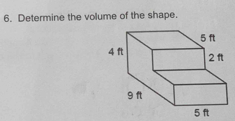 Determine the volume of the shape.