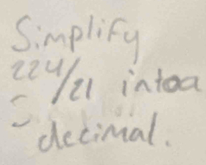 Simplify
cu/u intoa 
detimal.