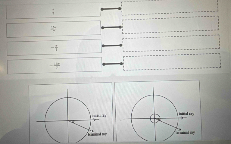  π /7 
 15π /7 
- π /7 
- 15π /7 