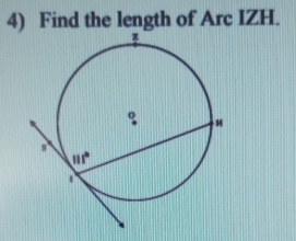 Find the length of Arc IZH.