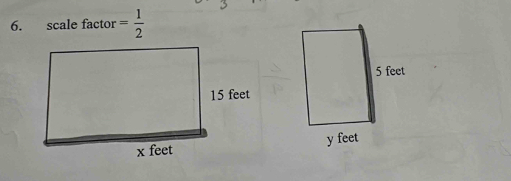 scale factor = 1/2 