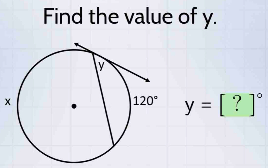 Find the value of y.
y=[?]^circ 