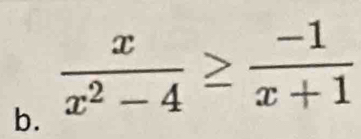  x/x^2-4 ≥  (-1)/x+1 