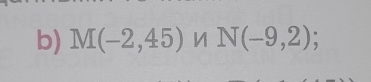 M(-2,45) n N(-9,2);