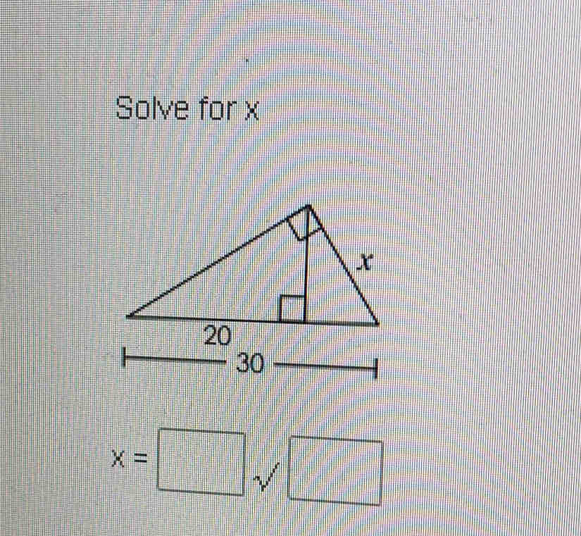 Solve for x
x=□ □