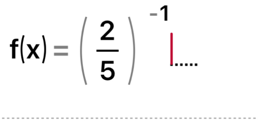 f(x)=( 2/5 )^-1... 
^ 
^