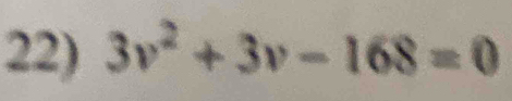 3v^2+3v-168=0