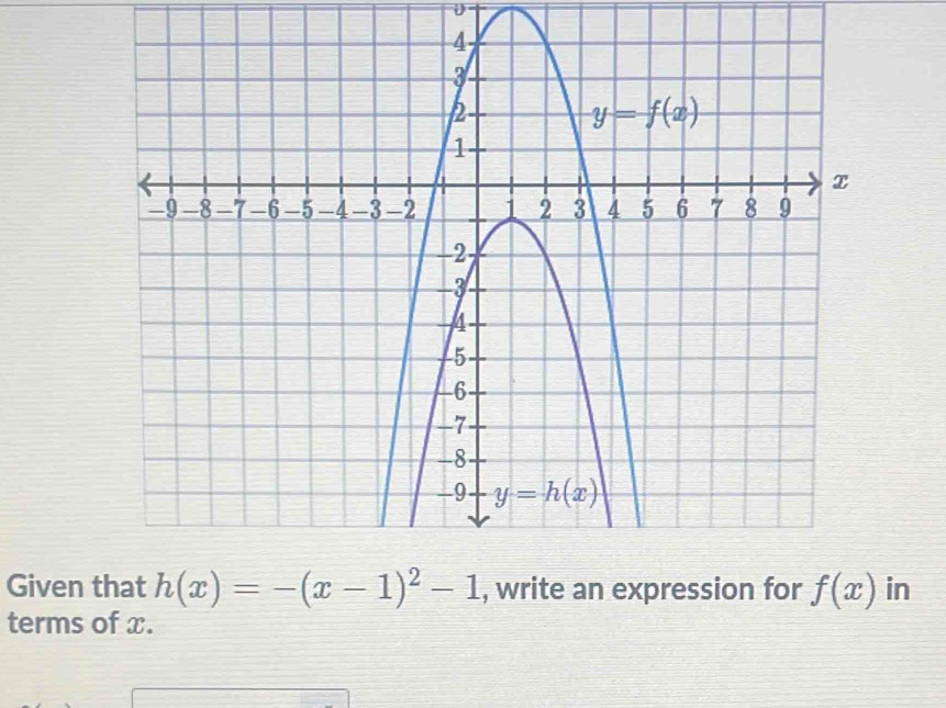 Given in
terms of x.