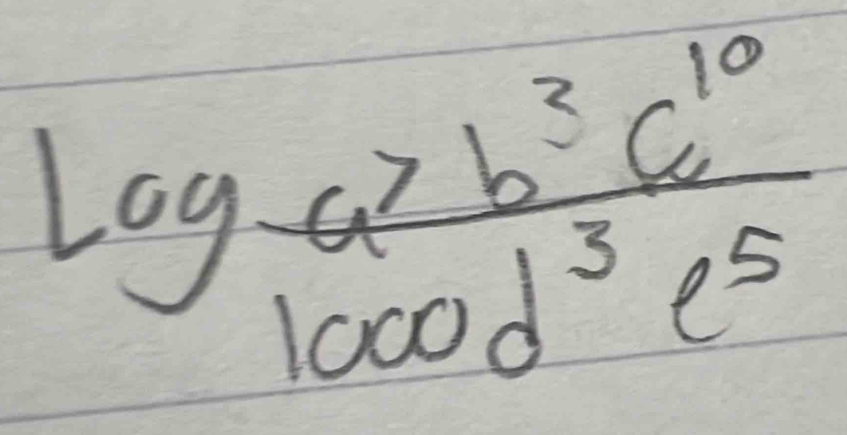 log  a^7b^3c^(10)/1000d^3e^5 