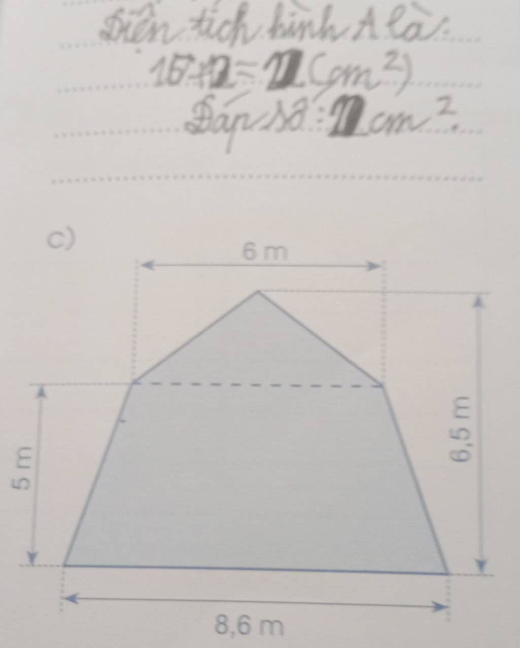 oven tich hinh Aea.
16+2=21(cm^2)
an AB:11cm^2