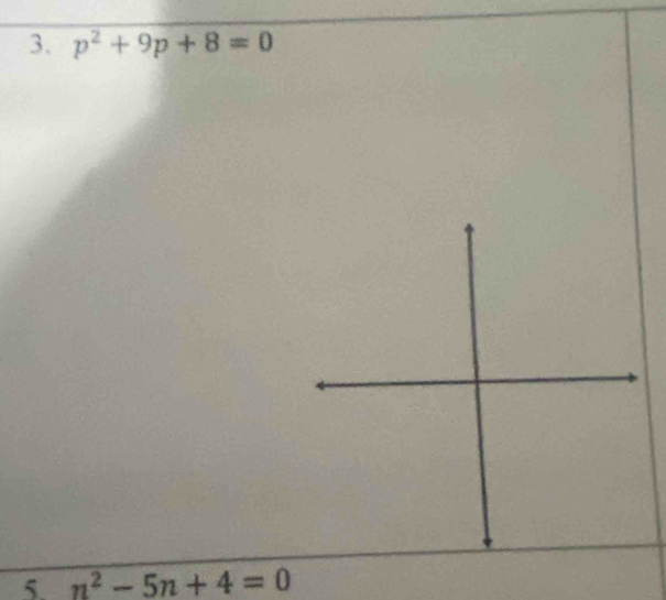 p^2+9p+8=0
5. n^2-5n+4=0