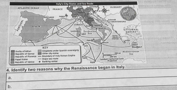 Italy's City-States and Sea Trade 
a. 
_ 
_ 
b. 
_