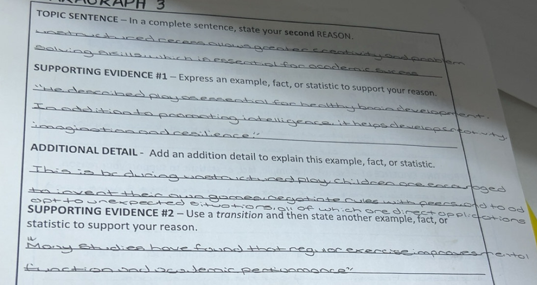 Solved: TOPIC SENTENCE — In a complete sentence, state your second ...