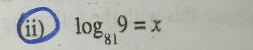 ① log _819=x