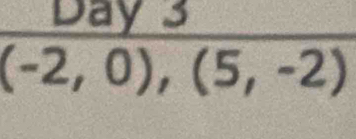 Day3
(-2,0),(5,-2)