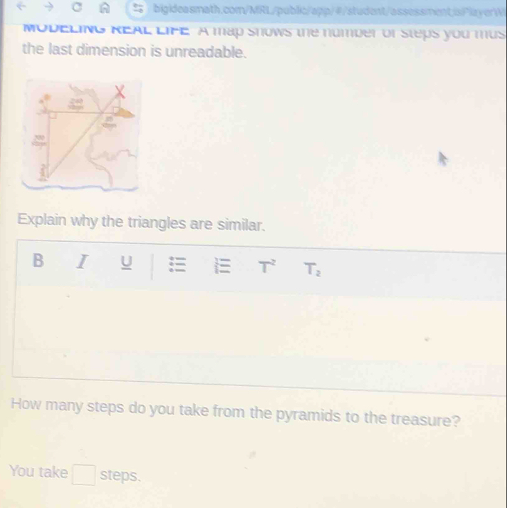 Solved: MODELING REAL LIFE A map snows the number of steps you mus the ...