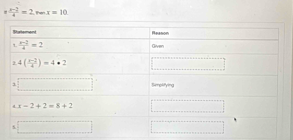 n (x-2)/4 =2. then x=10