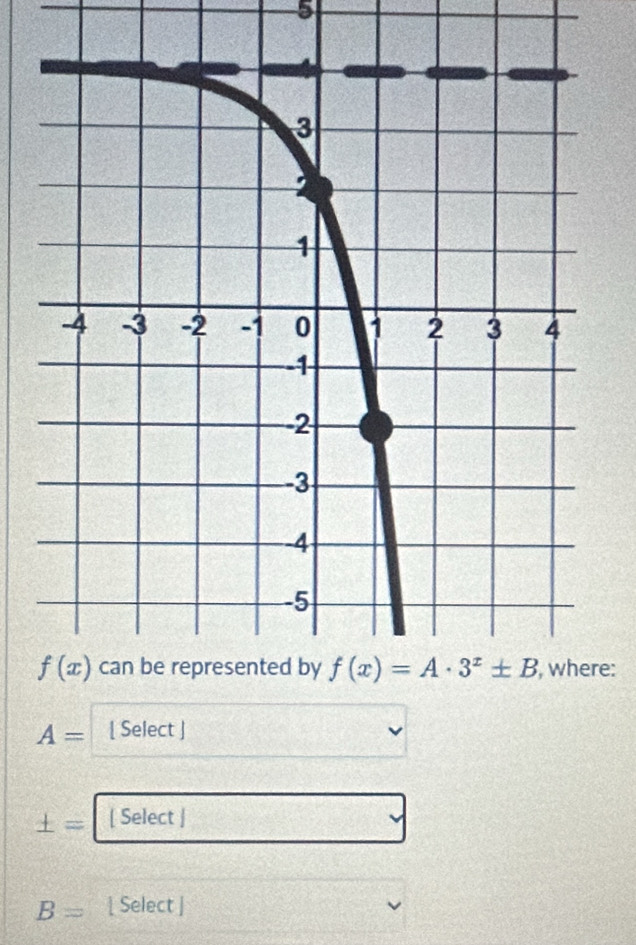 e:
A= [ Select ]
± = [ Select |
B= [ Select ]