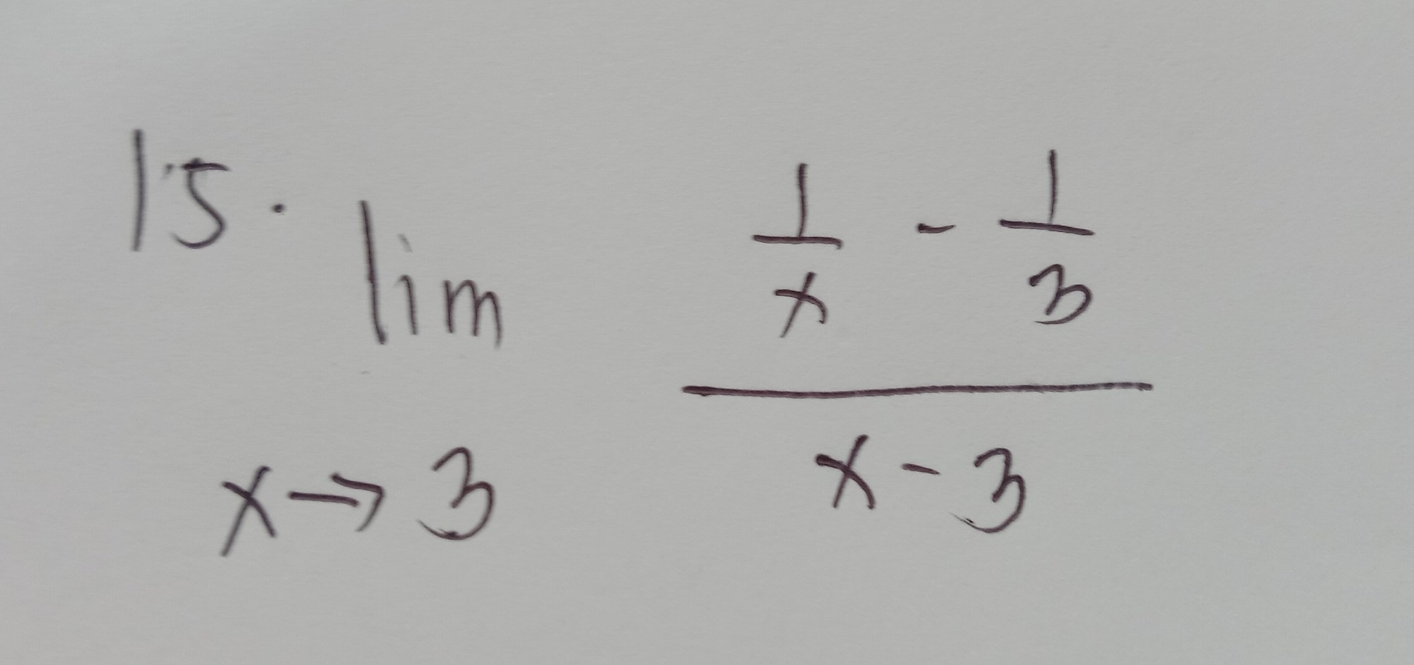 limlimits _xto 3frac  1/x - 1/3 x-3