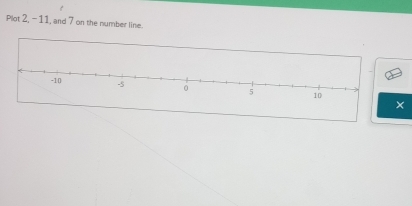 Plot 2, -11, and 7 on the number line. 
×