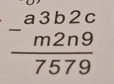 frac -a3b2c -m2n9 hline 7579endarray 