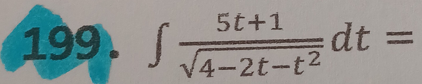 ∈t  (5t+1)/sqrt(4-2t-t^2) dt=