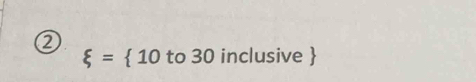 xi = 10 to 30 inclusive