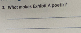 What makes Exhibit A poetic? 
_ 
_