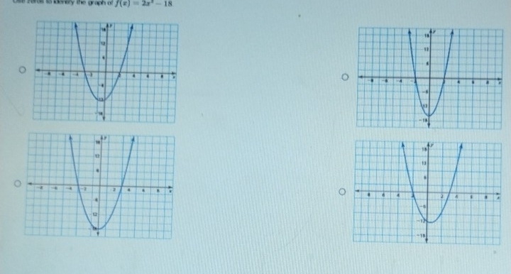 er o s to identry the graph o f(x)=2x^2-18