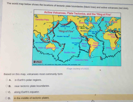 Solved: The world map below shows the locations of tectonic plate ...