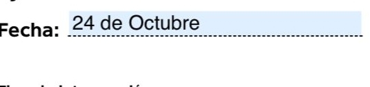 Fecha: 24 de Octubre