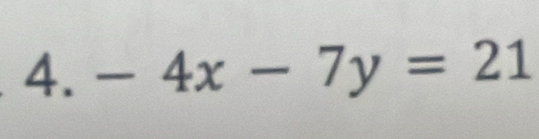 -4x-7y=21