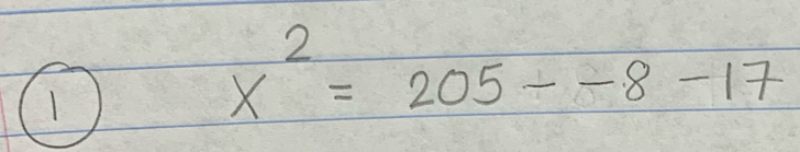 1
x^2=205--8-17