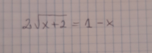 2 sqrt(x+2)=1-x