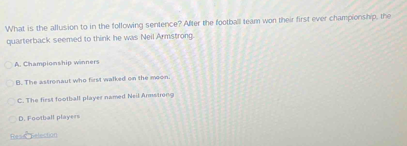 Solved: What is the allusion to in the following sentence? After the ...