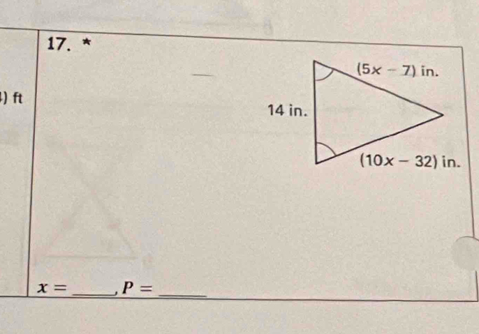 ) ft
x= _ P= _