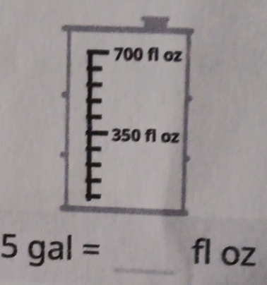 5gal= fl oz