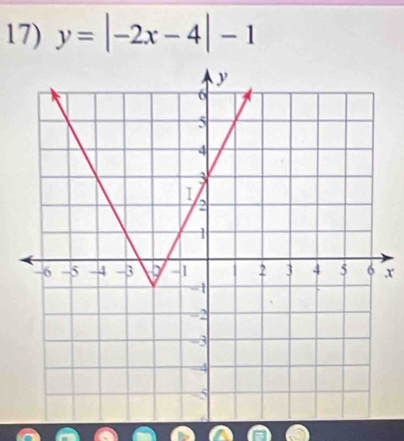 y=|-2x-4|-1
x