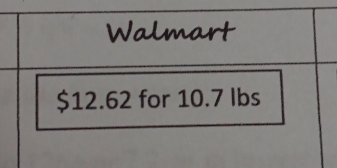 $12.62 for 10.7 lbs