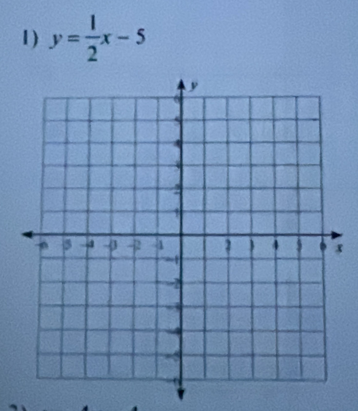 y= 1/2 x-5
x