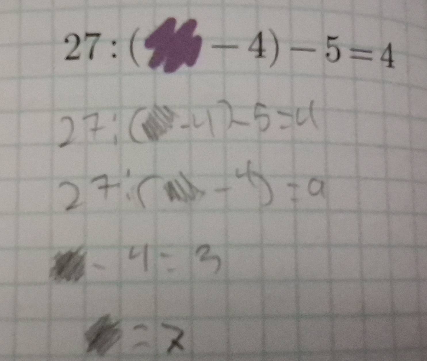 27:(  1/2  -4)-5=4
 □ /□  
- 1/2 