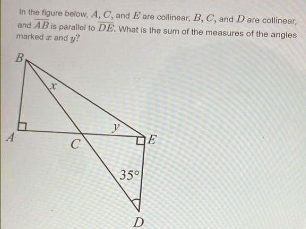 Solved: In the figure below, A, C, and E are collinear, B, C, and D are ...