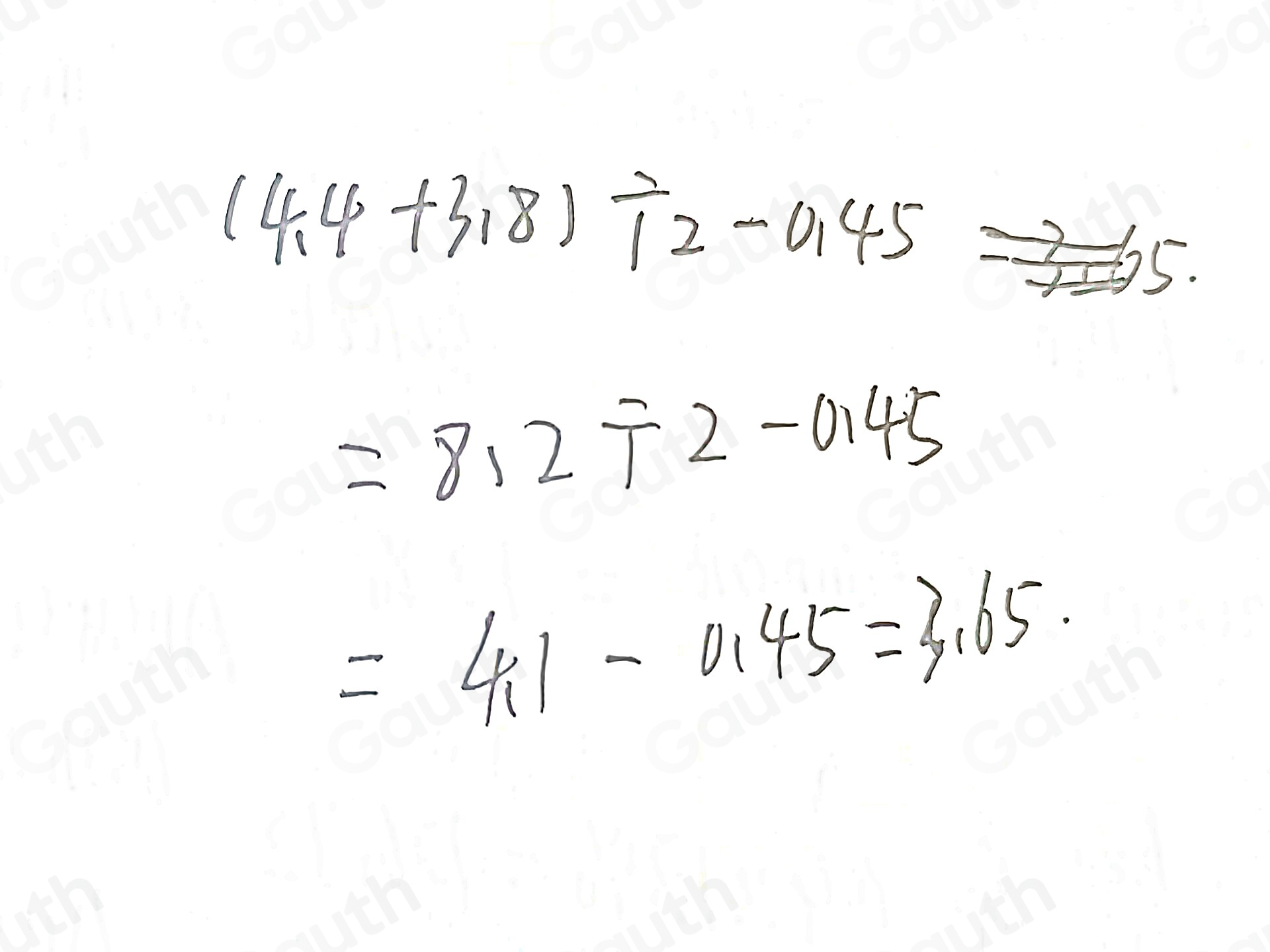 Solved: Insert one pair of parentheses to make the equation true. 4.4+3 ...