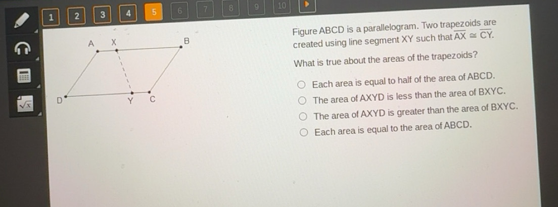 Solved: 1 2 3 4 5 6 7 8 9 10 Figure ABCD is a parallelogram. Two ...