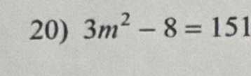 3m^2-8=151