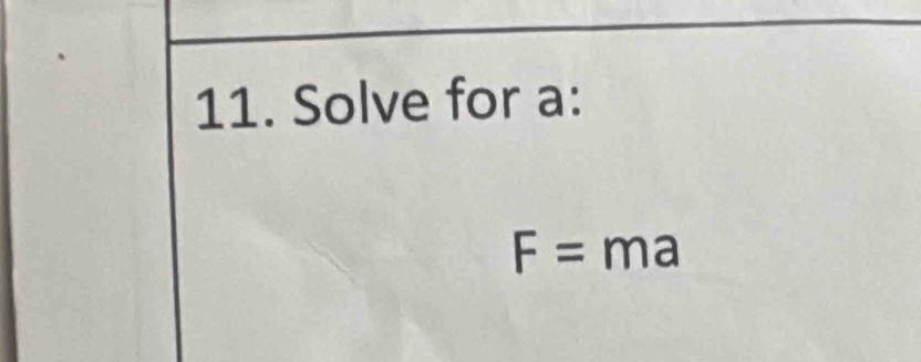 Solve for a :
F= || na