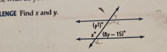 LENGE Find x and y.