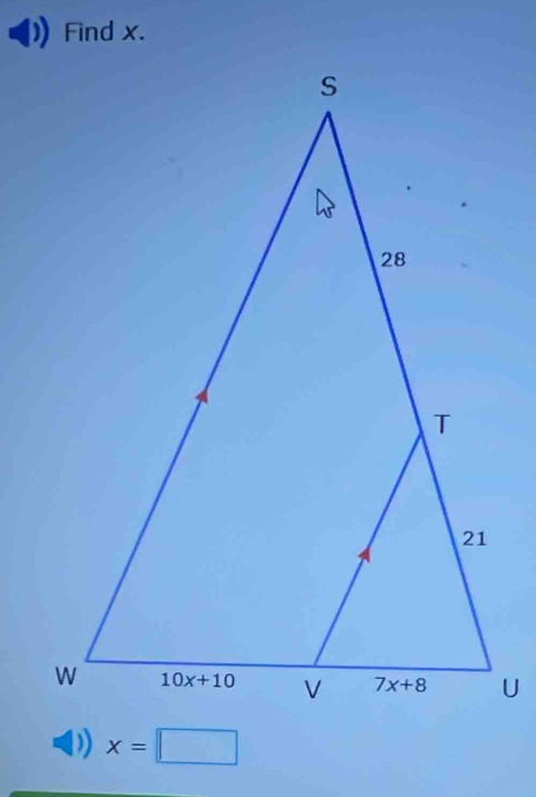 Find x.
x=□